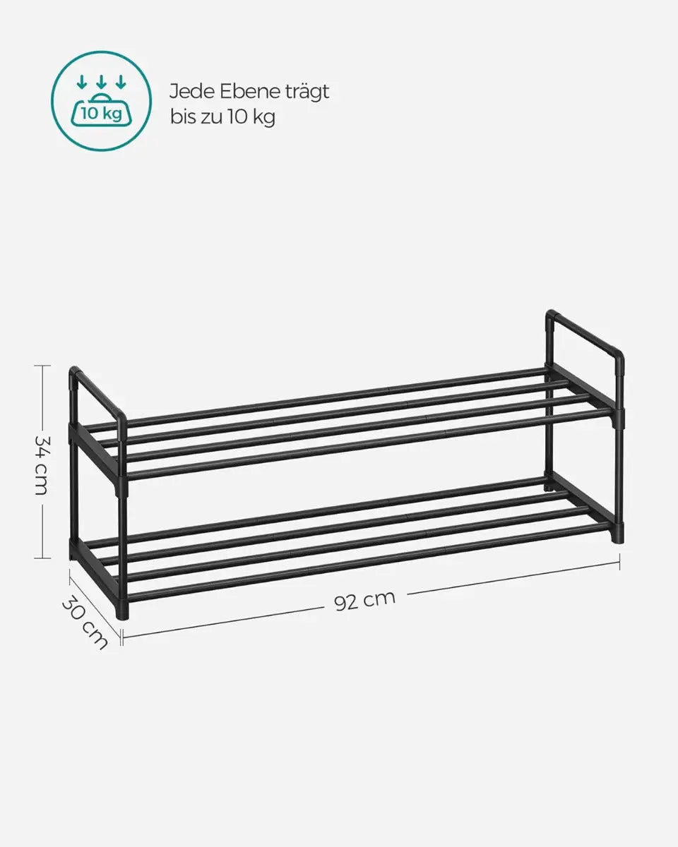 Schuhregal 2 Ebenen Schuh-Organizer Stapelbar von Songmics