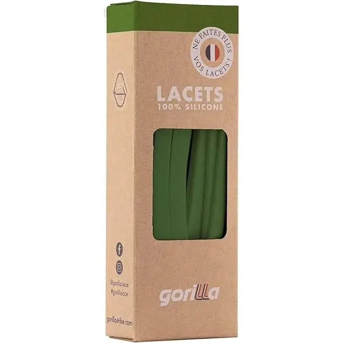 Elastische Schnürsenkel Flexibel Ohne Binden Breit Silikon Olive Green von Gorilla Lacets