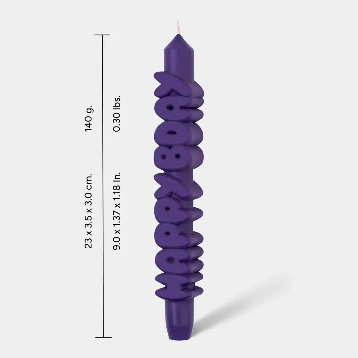 Kerze Taper candle HAPPY BDAY Indigo von Taper Candles