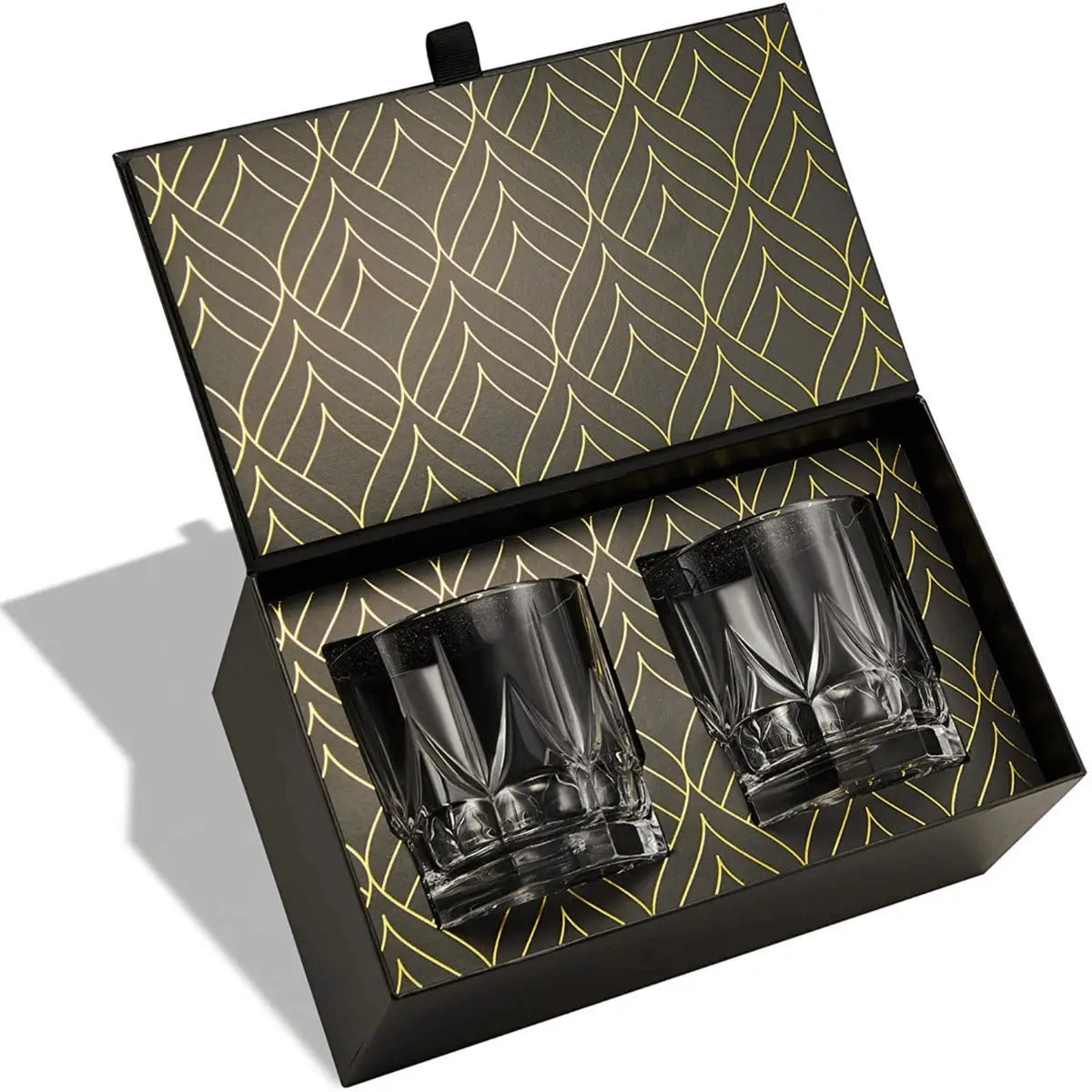 Eco Crystal Imperial Whiskeygläser Geschenkset 2er von ROCKS Whiskey Chilling Stones