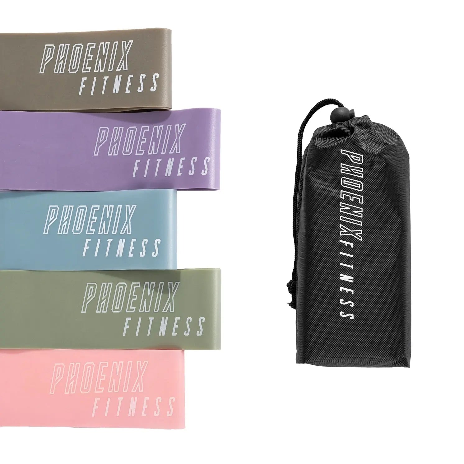 Fitness TPR Widerstandsschleifen 5 Stück Pastell von Phoenix Fitness