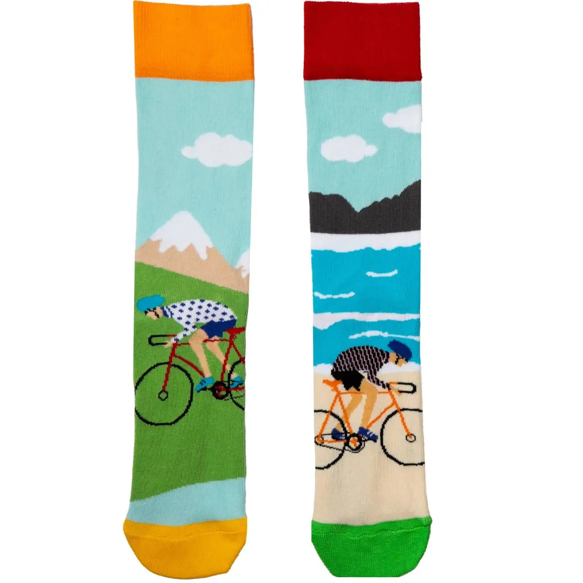 Einzelne Socken im 6er Pack, ON YOU BIKE Bunte Fahrräder, Gr. 39-46, mit Geschenkbox von guteszeug.ch