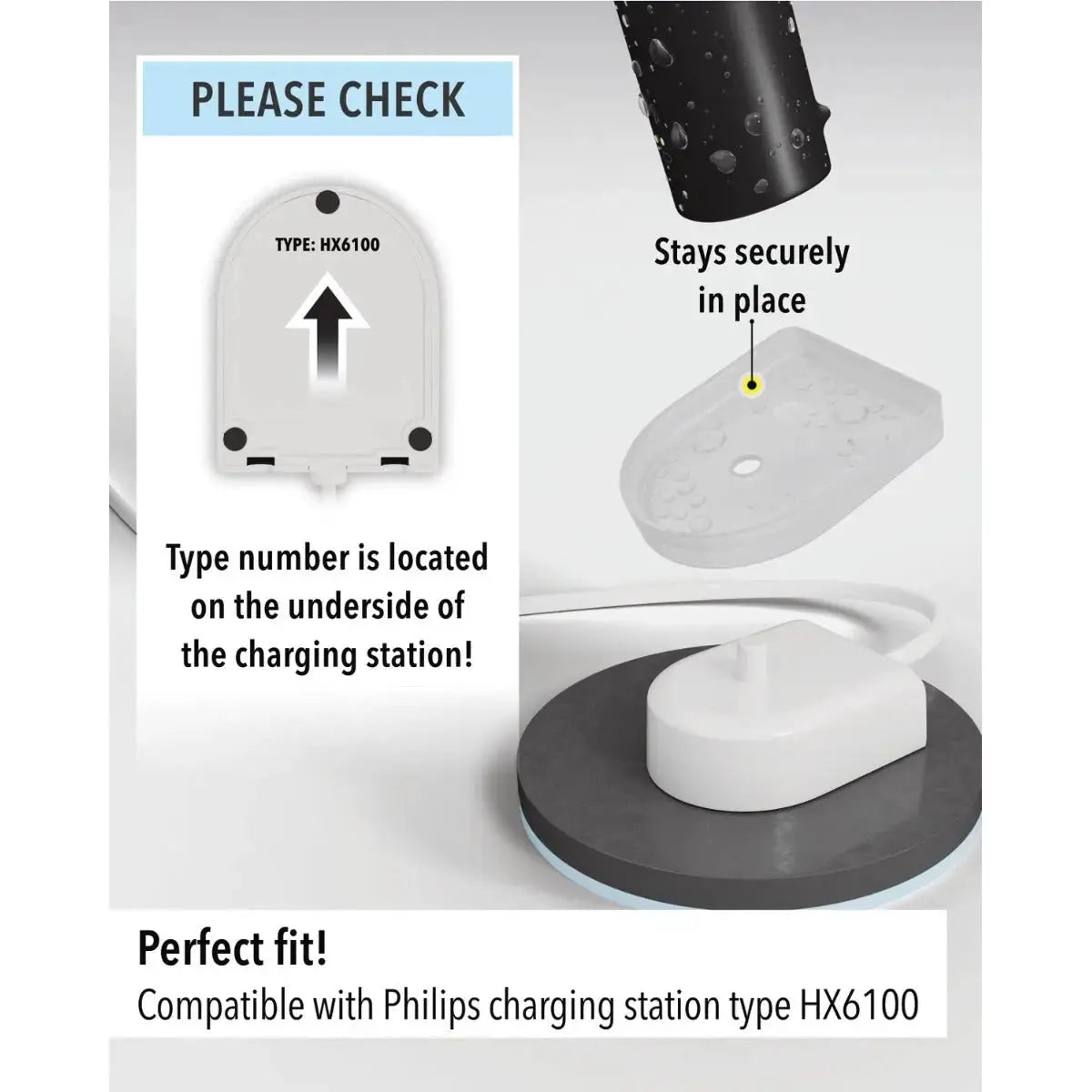 Silikonhülle für Ladestation Elektrische Zahnbürste Philips Sonicare Typ HX6100 von guteszeug.ch