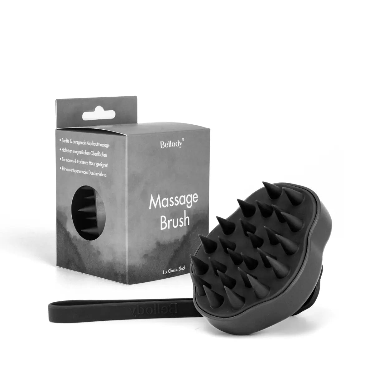 Kopfmassagebürste Schwarz von Bellody