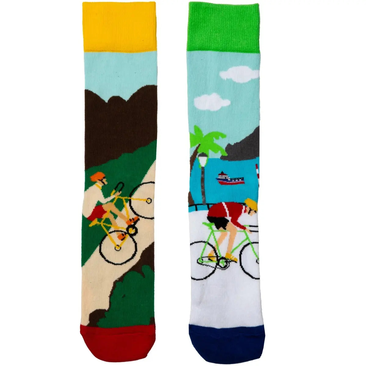 Einzelne Socken im 6er Pack, ON YOU BIKE Bunte Fahrräder, Gr. 39-46, mit Geschenkbox von guteszeug.ch