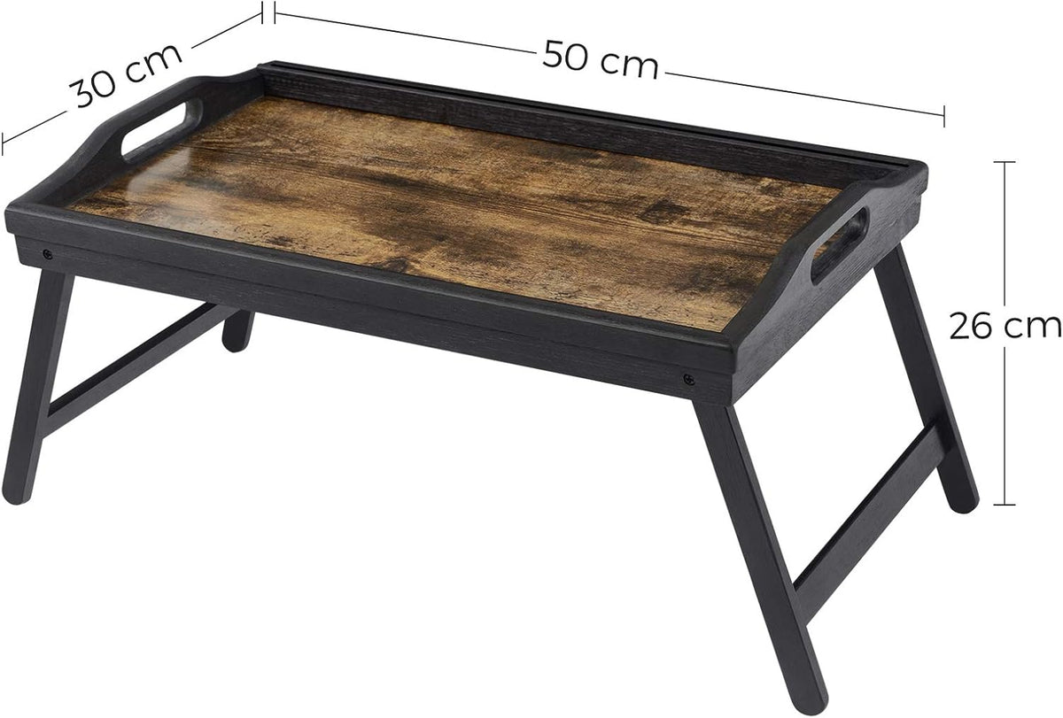 Betttisch klappbar 50x30x26 cm Bambus Vintagebraun von Songmics