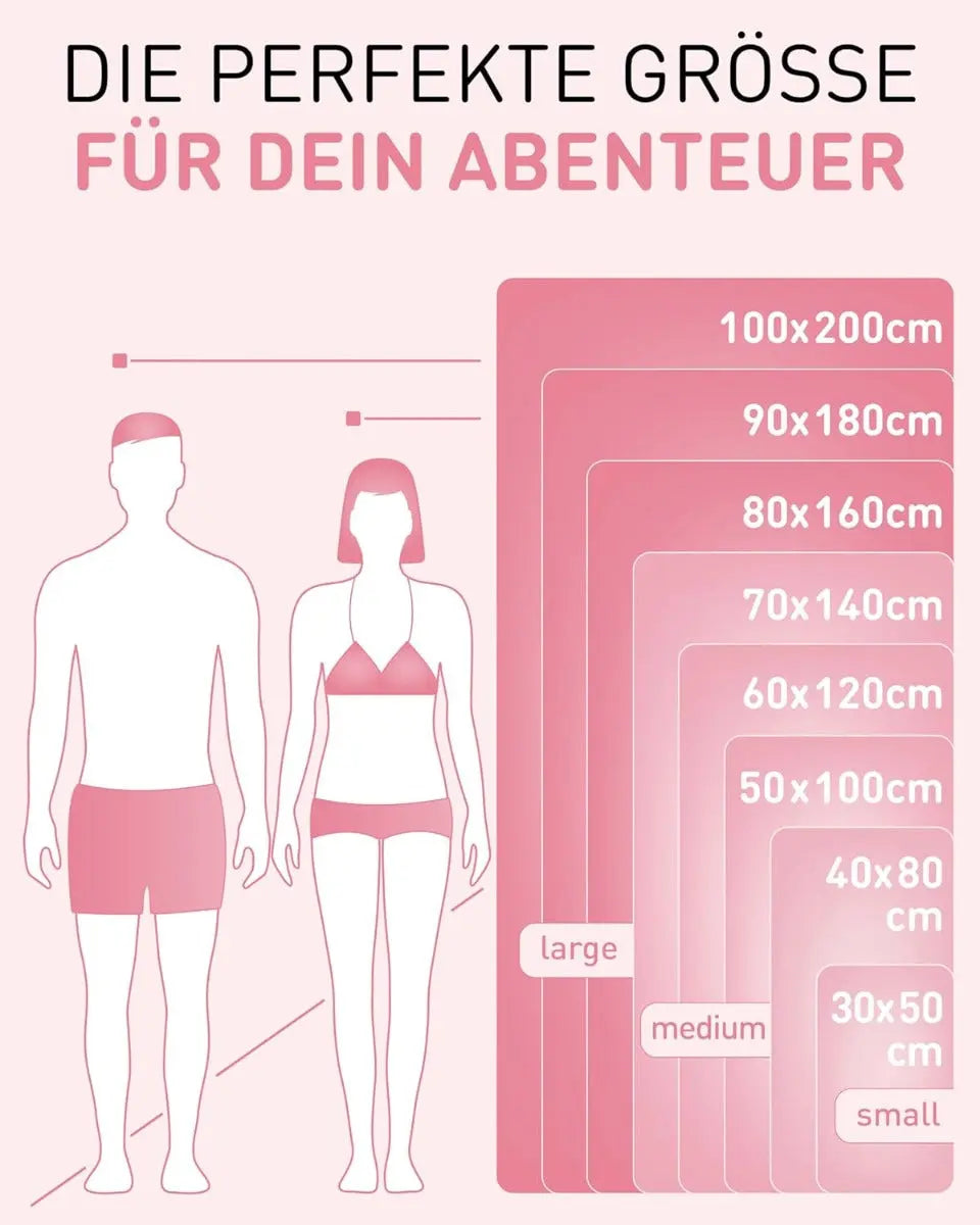 Mikrofaser Handtuch schnelltrocknend mit Tasche 40x80cm Rosa von guteszeug.ch