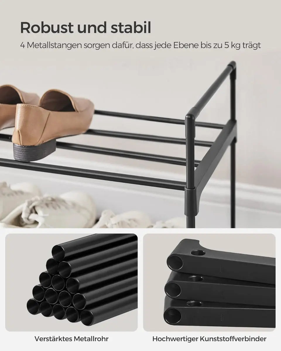 Schuhregal 2 Ebenen Schuh-Organizer Stapelbar von Songmics