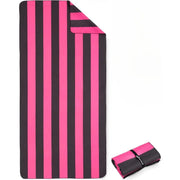 Strandtuch XXL Mikrofaser schnelltrocknendes Badetuch 200x90cm Pink-Dunkelgrau von guteszeug.ch