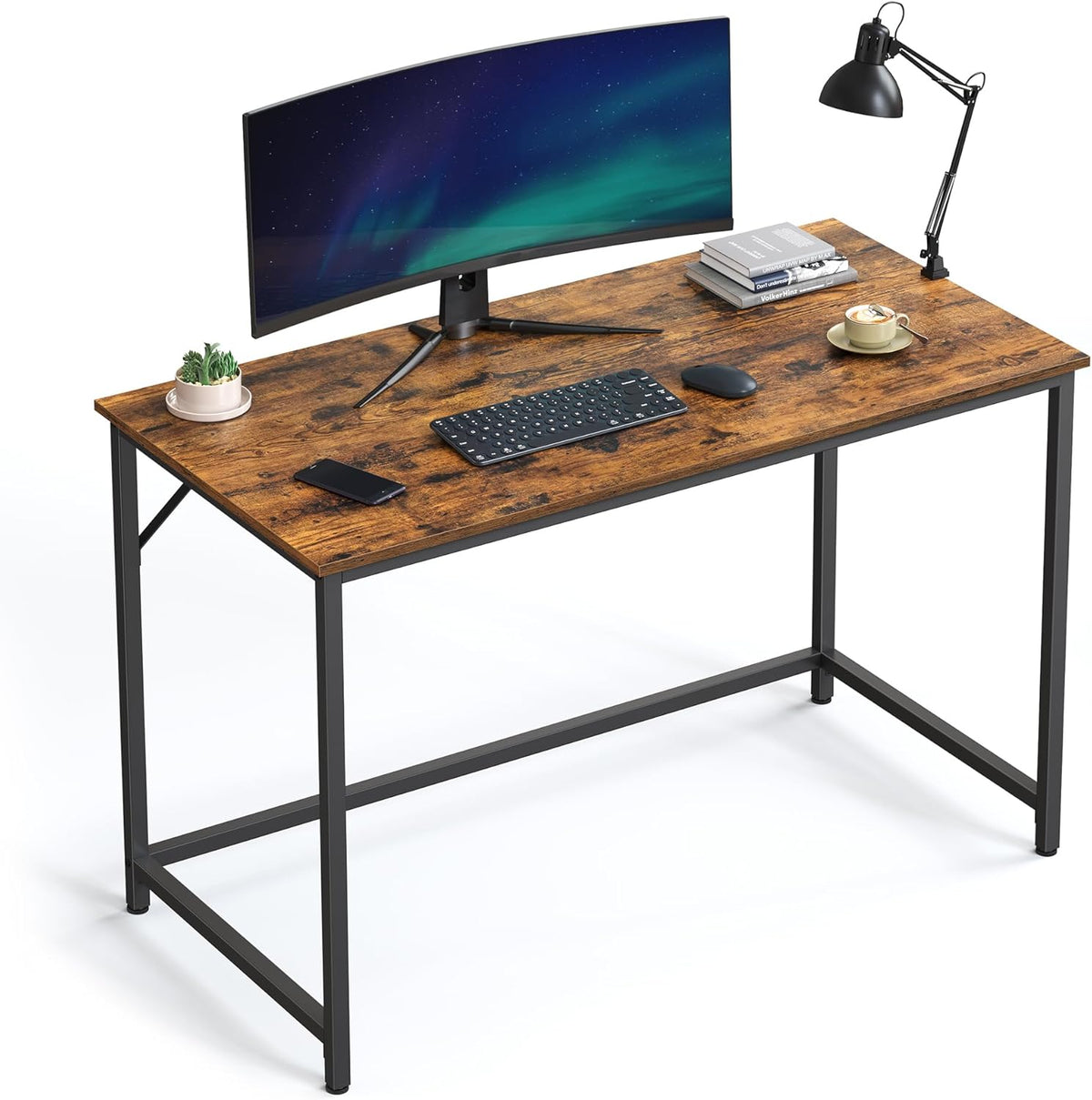 Computertisch 140x60x75 cm Schreibtisch Industrial Braun von Songmics