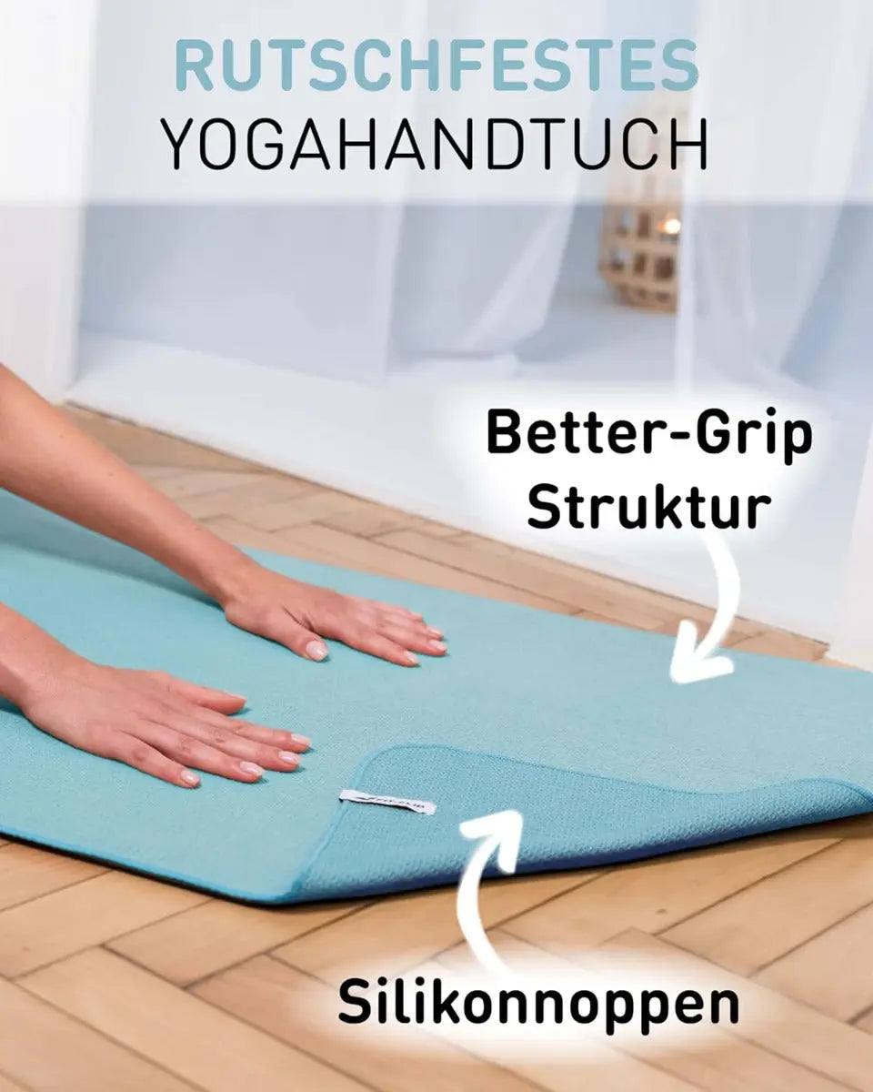 Yoga Handtuch Mikrofaser rutschfest mit Noppen Yogatuch Jade von guteszeug.ch