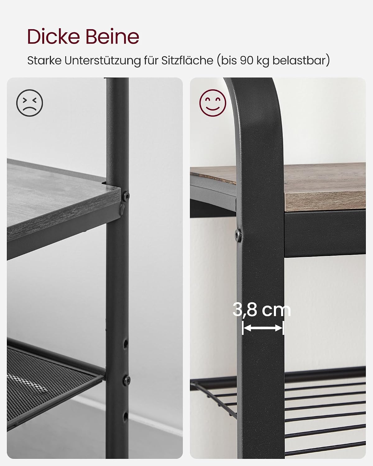 Garderobe Schuhregal Sitzbank 84x33,7x183 cm Greige von Songmics