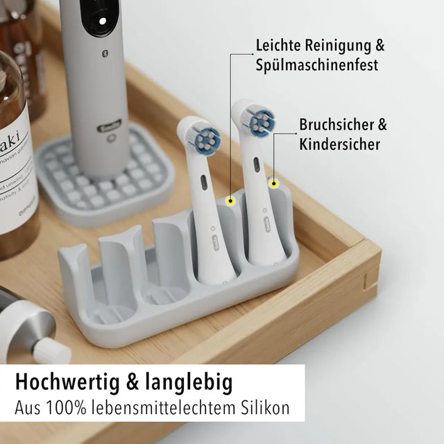 Aufsteckbürstenhalter 4er Grau von Qikfresh