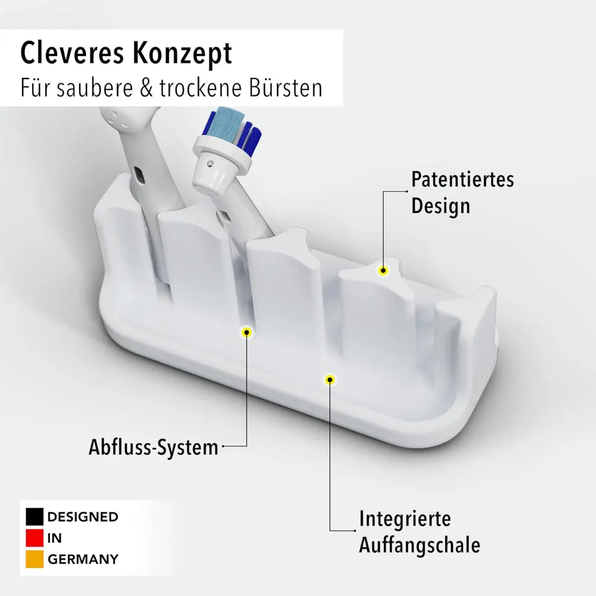 Aufsteckbürstenhalter 4er Weiss von Qikfresh