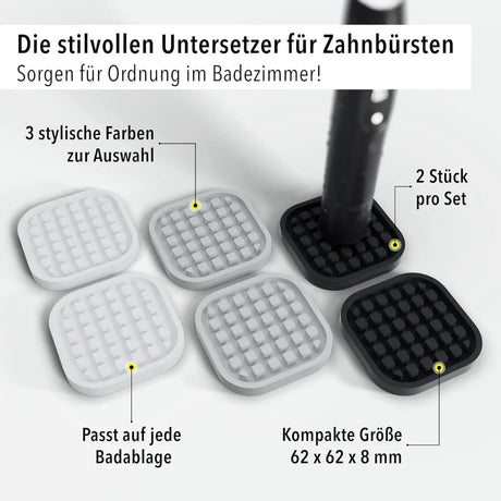 Zahnbürsten Untersetzer Weiss 2er Set von Qikfresh