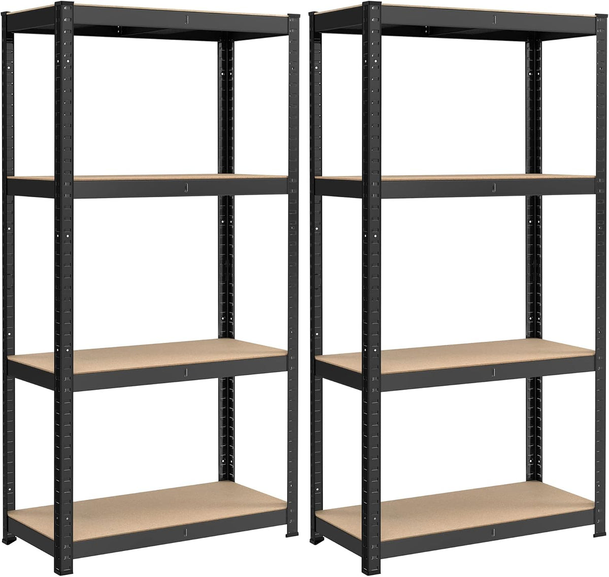 Schwerlastregal 2er Set Steckregal 40x80x160 cm Schwarz von Songmics