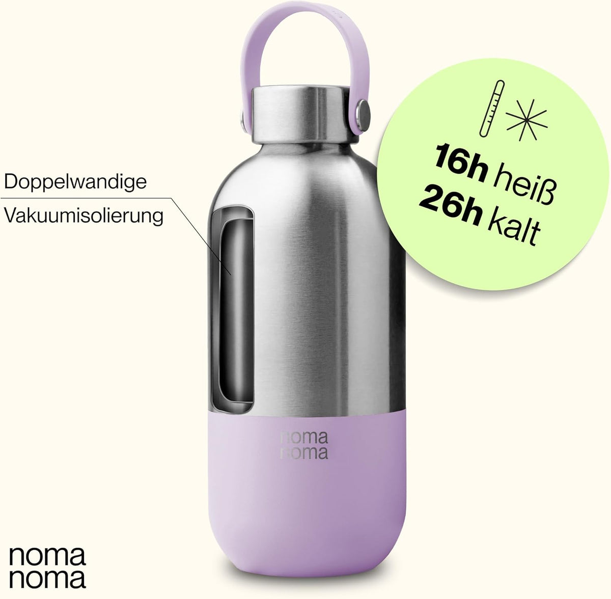 Trinkflasche Edelstahl auslaufsicher 500ml Lavender Purple von guteszeug.ch