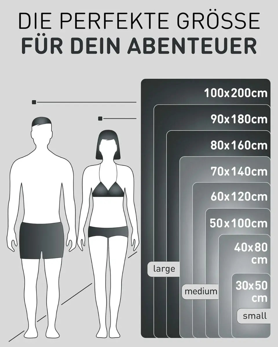 Mikrofaser Handtuch schnelltrocknend mit Tasche 40x80cm Schwarz von Fit-Flip