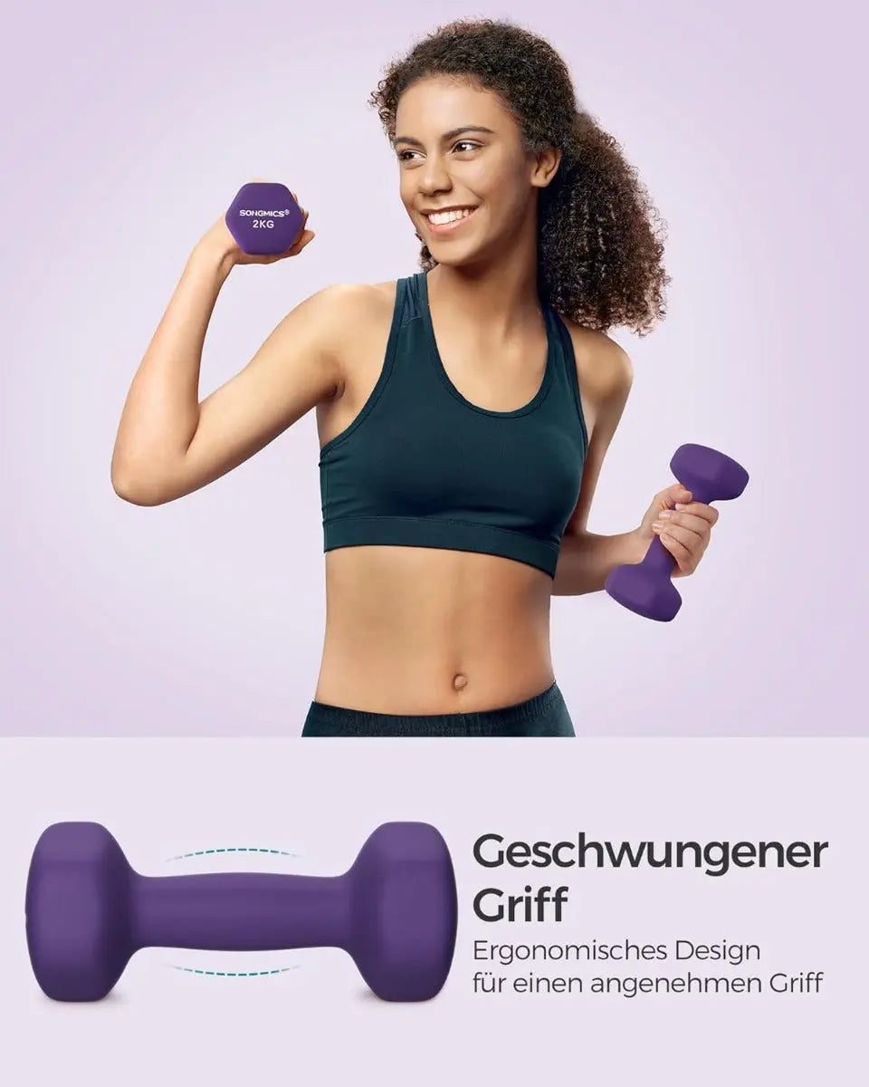 Hanteln 2x2kg Violett Gusseisen von guteszeug.ch