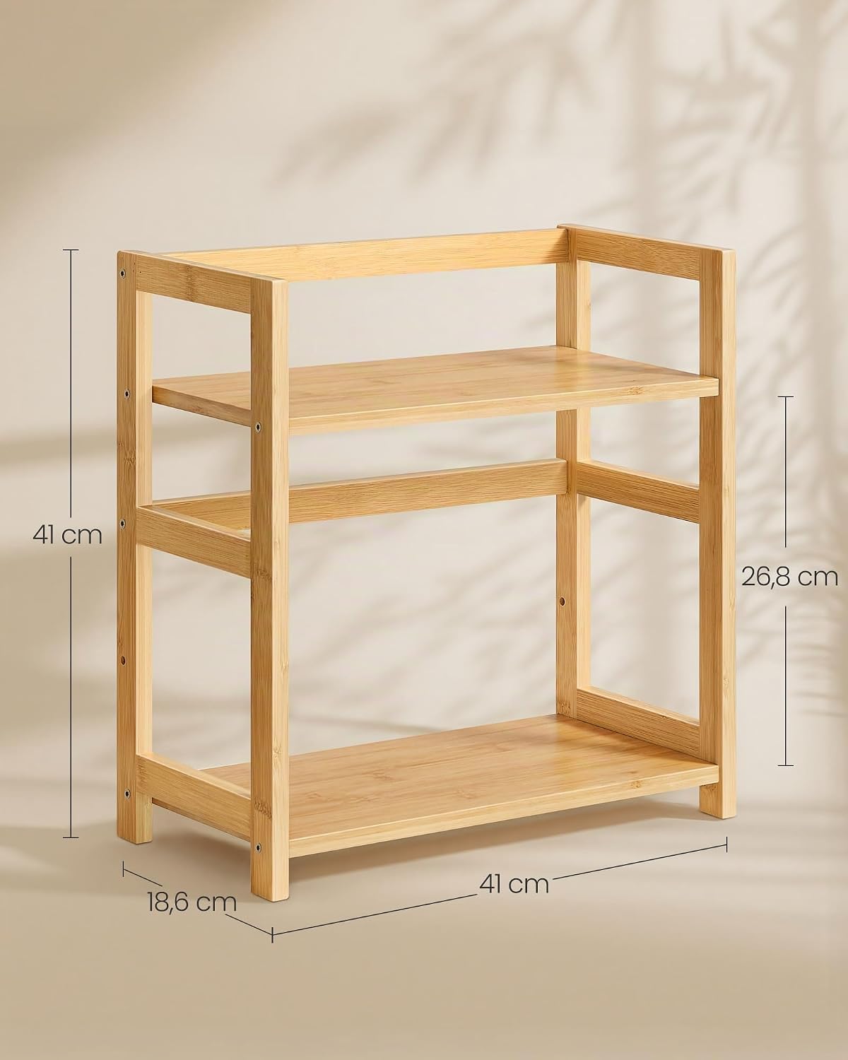 Gewürzregal 2 Etagen 41x41x18,6 cm Bambus Natur von Songmics
