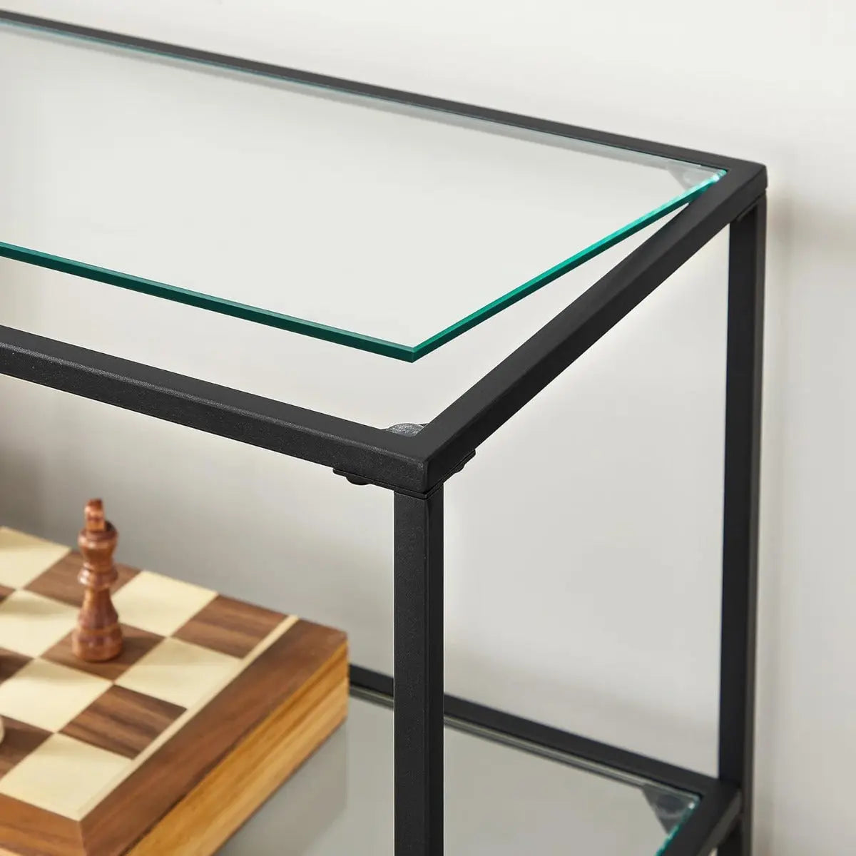 Konsolentisch Modern Glas Metallrahmen Schwarz von Songmics