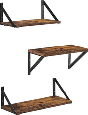Wandregal 3er Set Schweberegale Industrial Braun Schwarz von guteszeug.ch