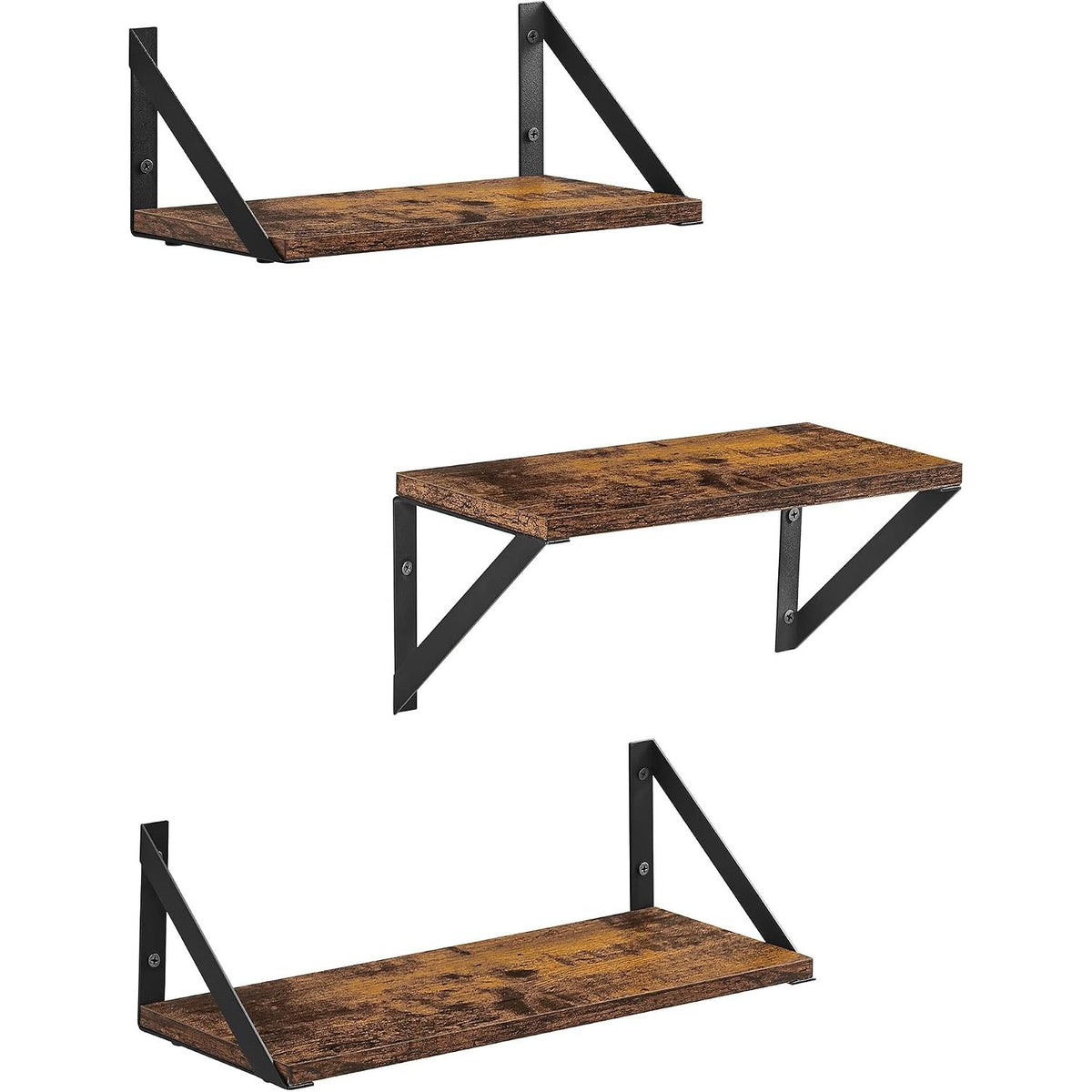 Wandregal 3er Set Schweberegale Industrial Braun Schwarz von guteszeug.ch