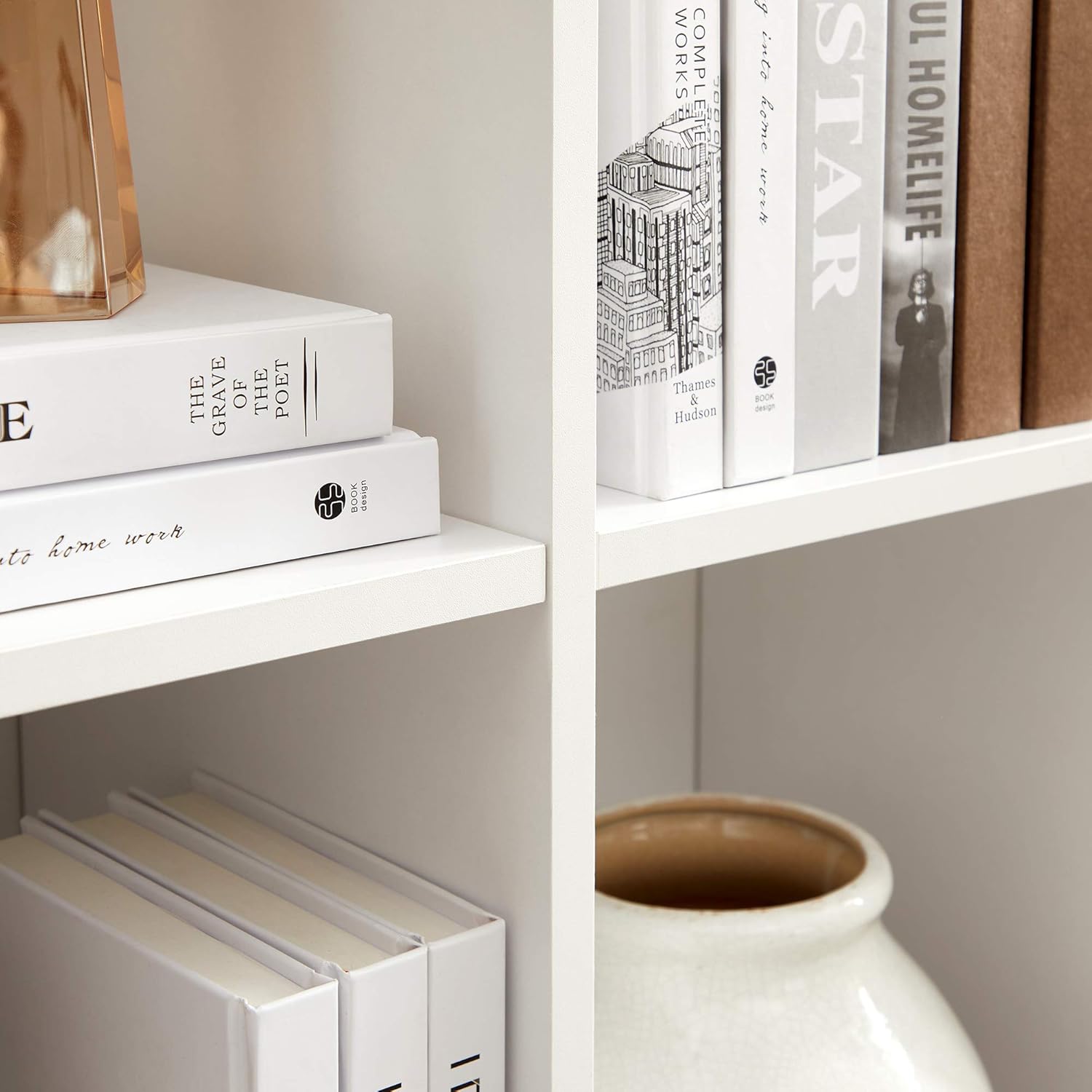 Bücherregal mit 6 Fächern Würfelregal Standregal weiß von Songmics