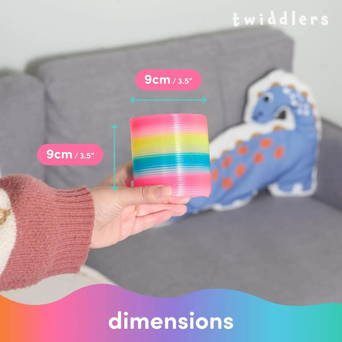 Springfeder Rainbow Spirals Slinky Toy 3 Stück von Twiddlers