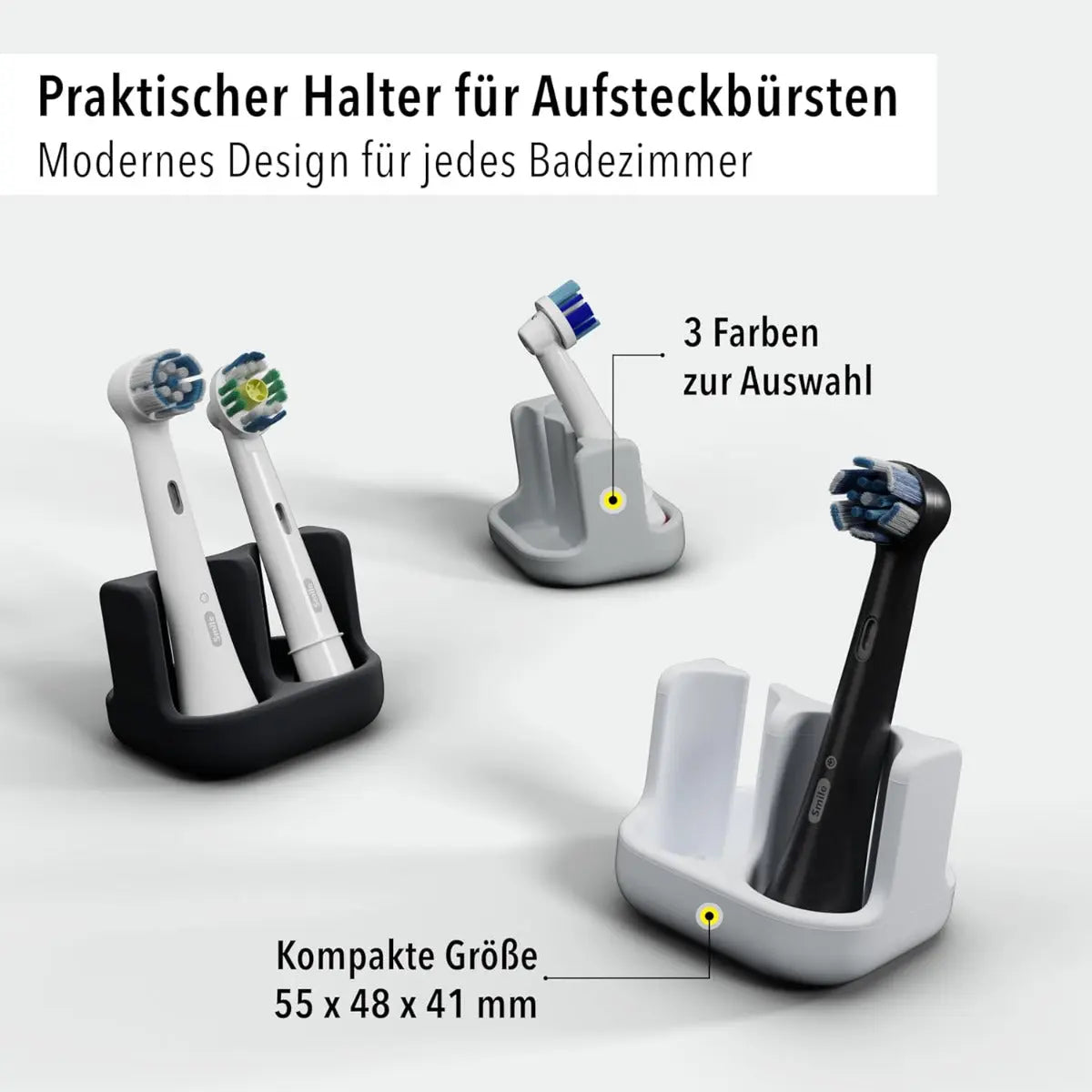 Aufsteckbürstenhalter 2er Grau von Qikfresh