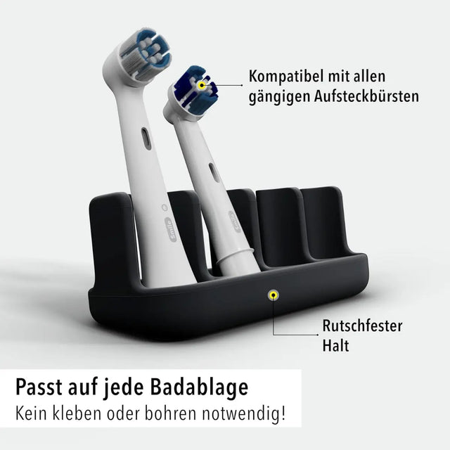 Aufsteckbürstenhalter 4er Schwarz von Qikfresh