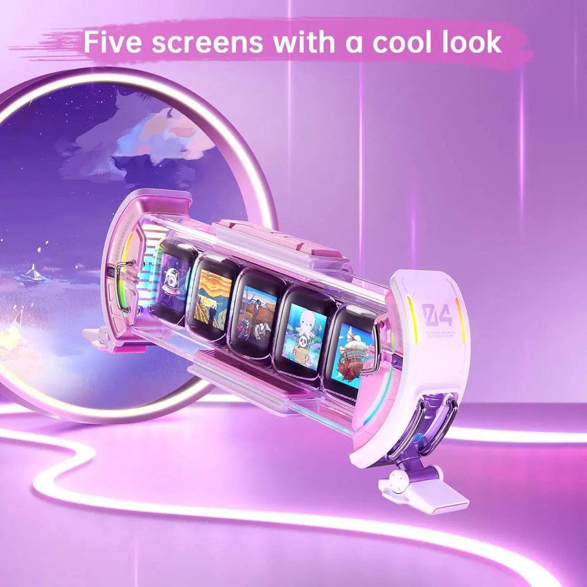 Times Gate Informatives Pixel Display Pink von Divoom
