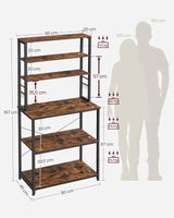 Küchenregal mit 6 Ablagen vintagebraun 60cm breit von Songmics