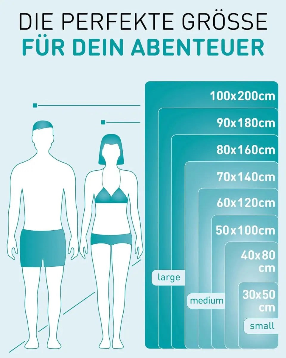 Mikrofaser Handtuch schnelltrocknend mit Tasche 40x80cm Petrol von Fit-Flip