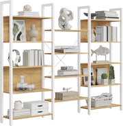 Bücherregal 14 Ablagen 158x24x166 cm Eiche Weiss von Songmics