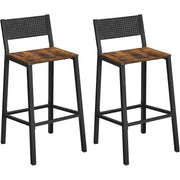 Barhocker 97 cm mit Rückenlehne Industrial Braun Schwarz von Songmics