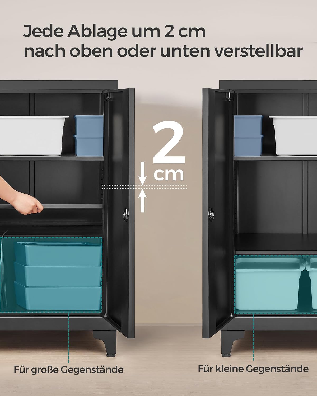 Metallschrank Aktenschrank 60x40x99 cm Schwarz abschliessbar von Songmics