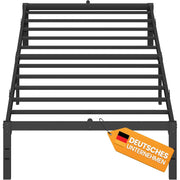 Einzelbett Bettgestell 90x200 cm Metall Tintenschwarz von Songmics