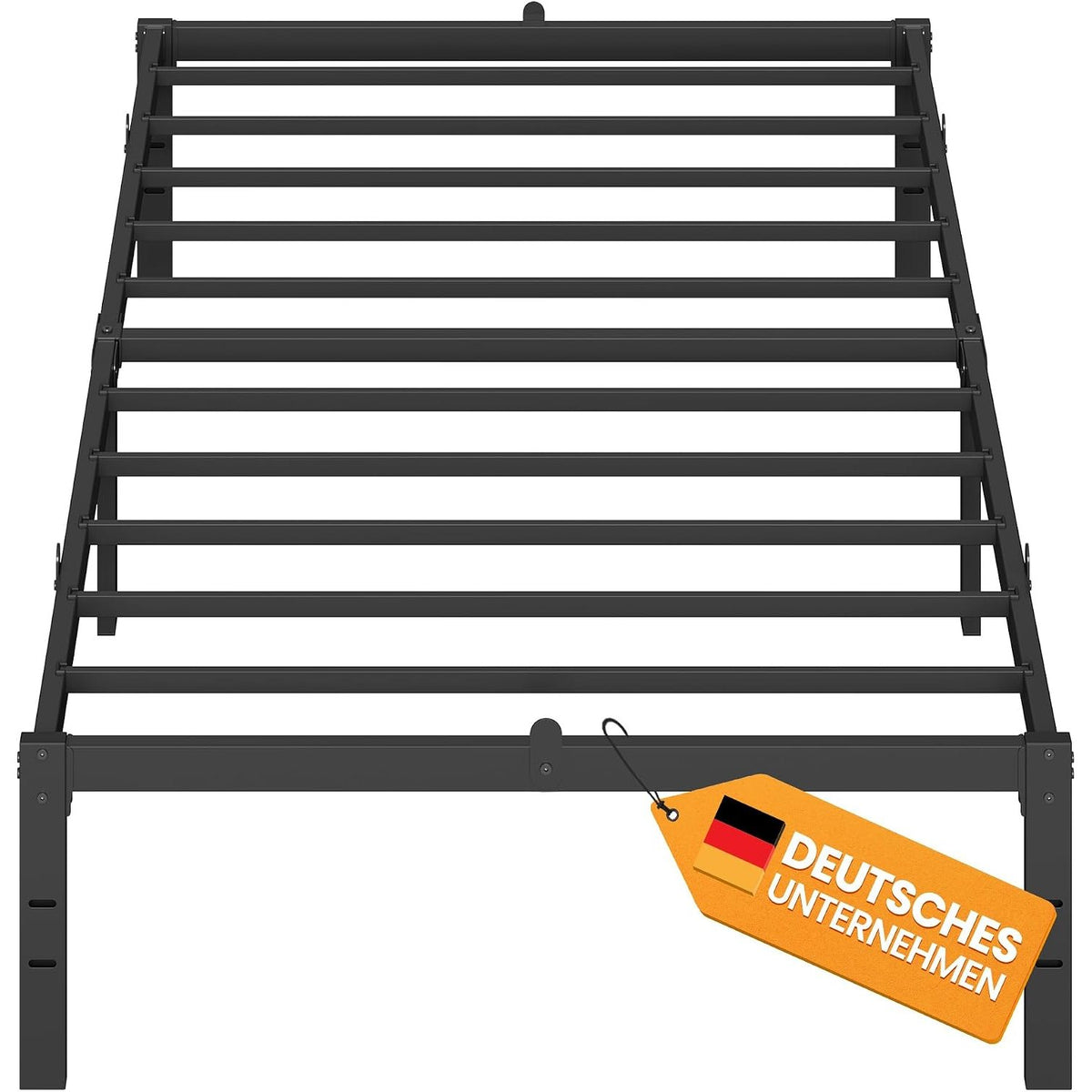 Einzelbett Bettgestell 90x200 cm Metall Tintenschwarz von Songmics