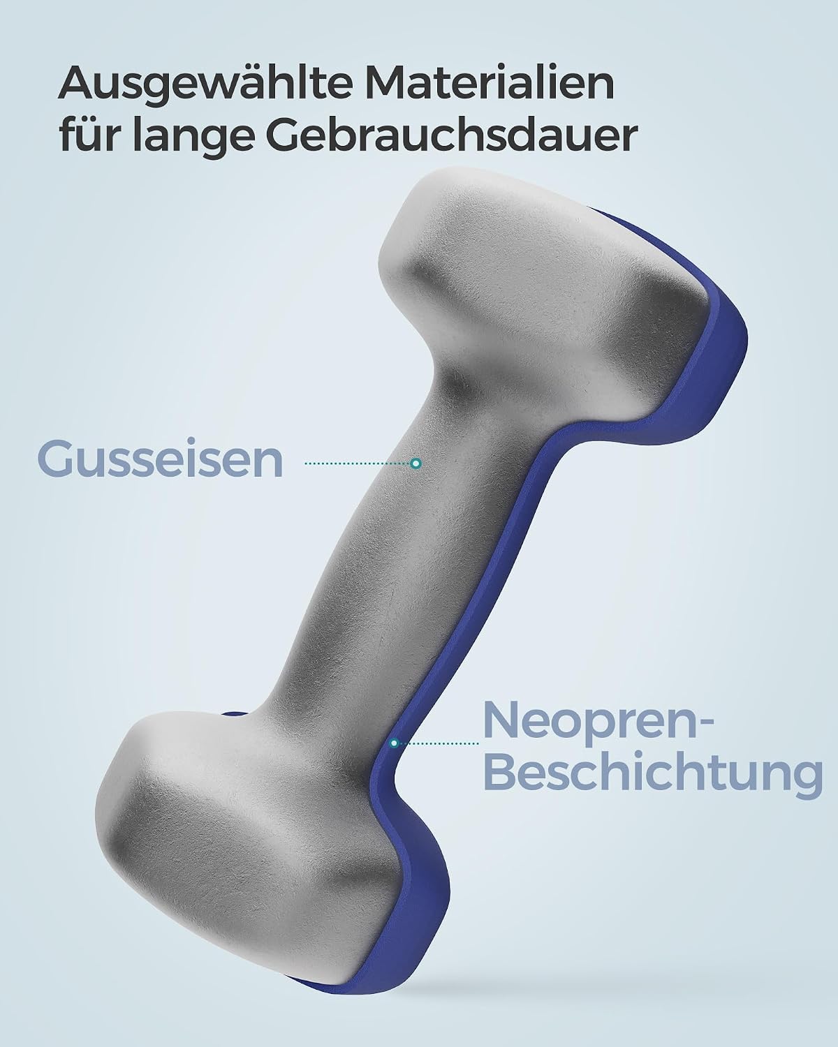 Kurzhantel-Set 2 x 2,5 kg Gusseisen Neopren Quarzblau von Songmics