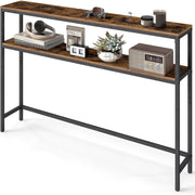 Konsolentisch schmal 2 Ablagen 120cm Flurtisch Vintage von Songmics