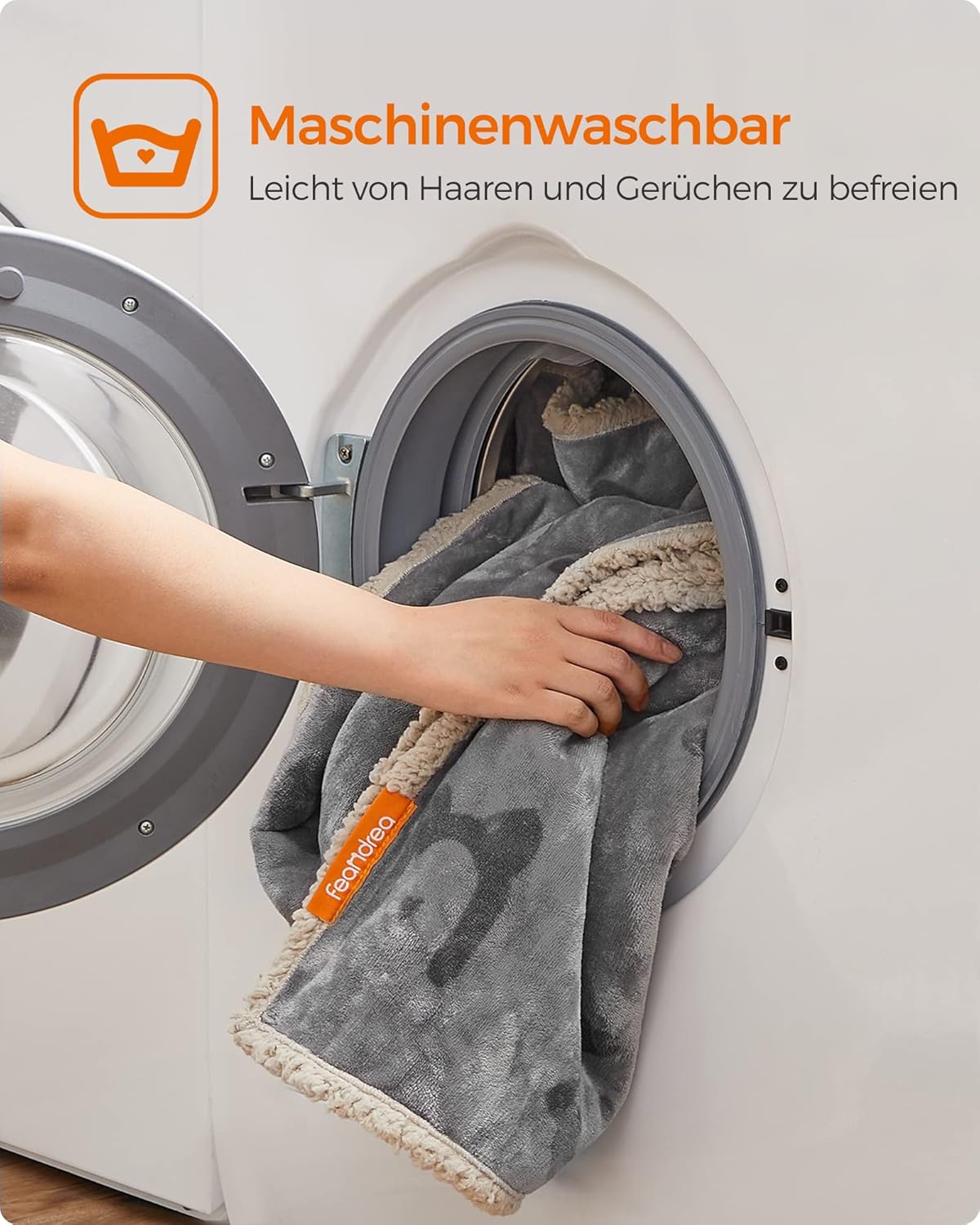 Wasserdichte Hundedecke Fleece klein 101x73cm grau waschbar von Songmics