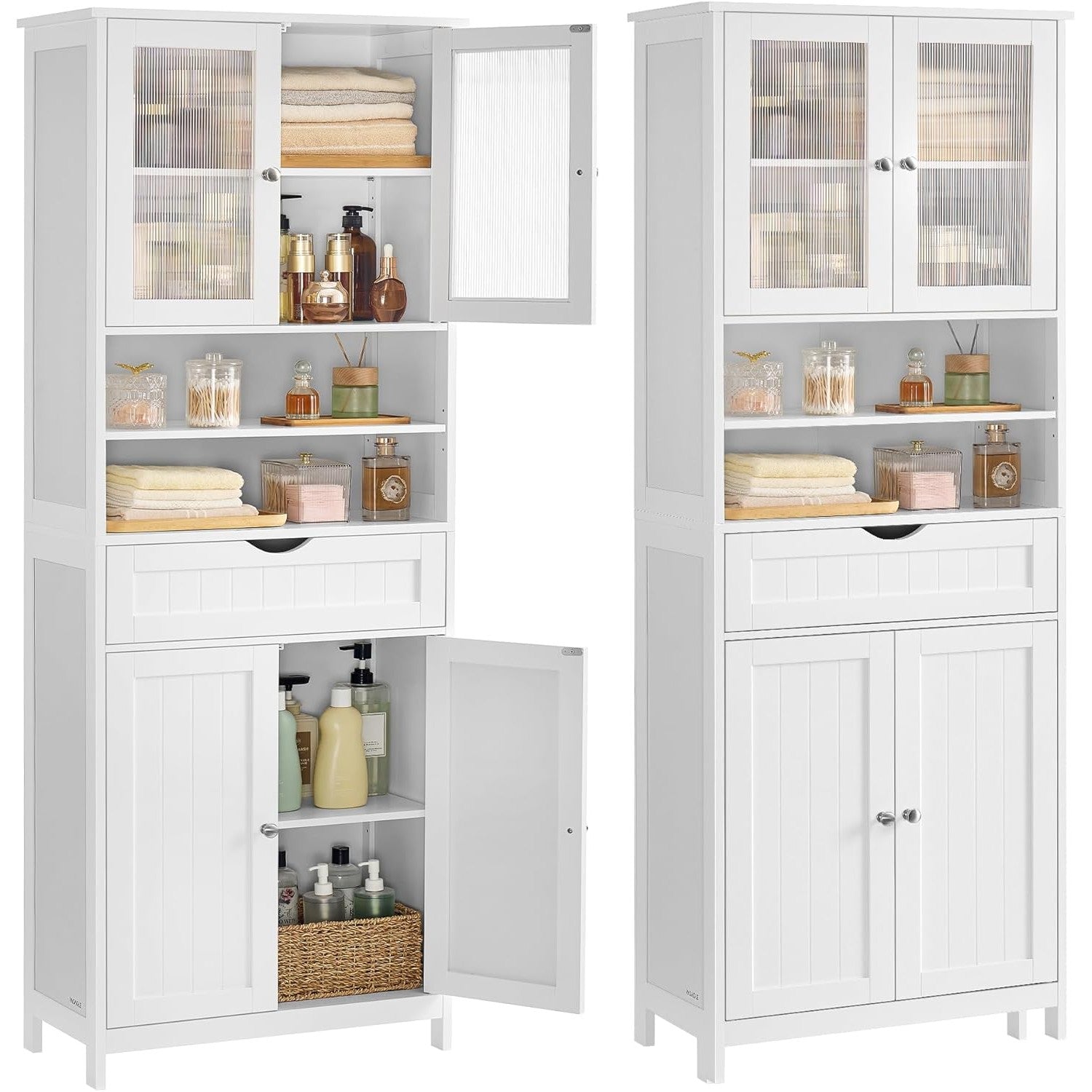 Badezimmerschrank mit Schublade und verstellbaren Ablagen von Songmics