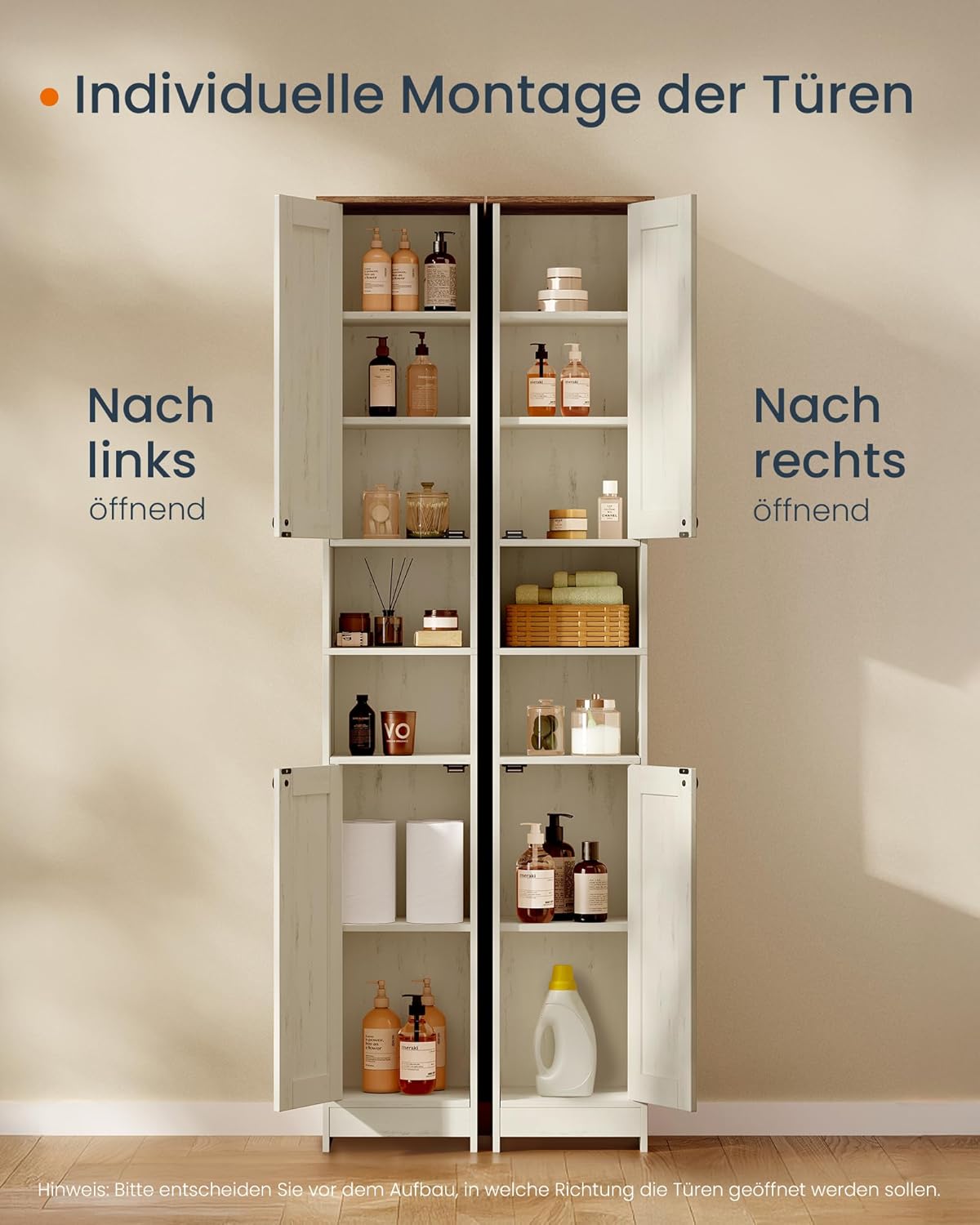 Badezimmerschrank schmal 30x30x170 cm verstellbare Ablagen von guteszeug.ch