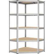 Eckregal 70x70x180 cm Schwerlastregal 875 kg Silber von Songmics