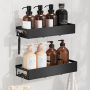 Duschregal 2er-Set 31,5x12,5x5 cm Schwarz ohne Bohren von Songmics