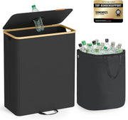 Recyclingbehälter 37 Gallonen Dosenbehälter Ink Schwarz von Songmics