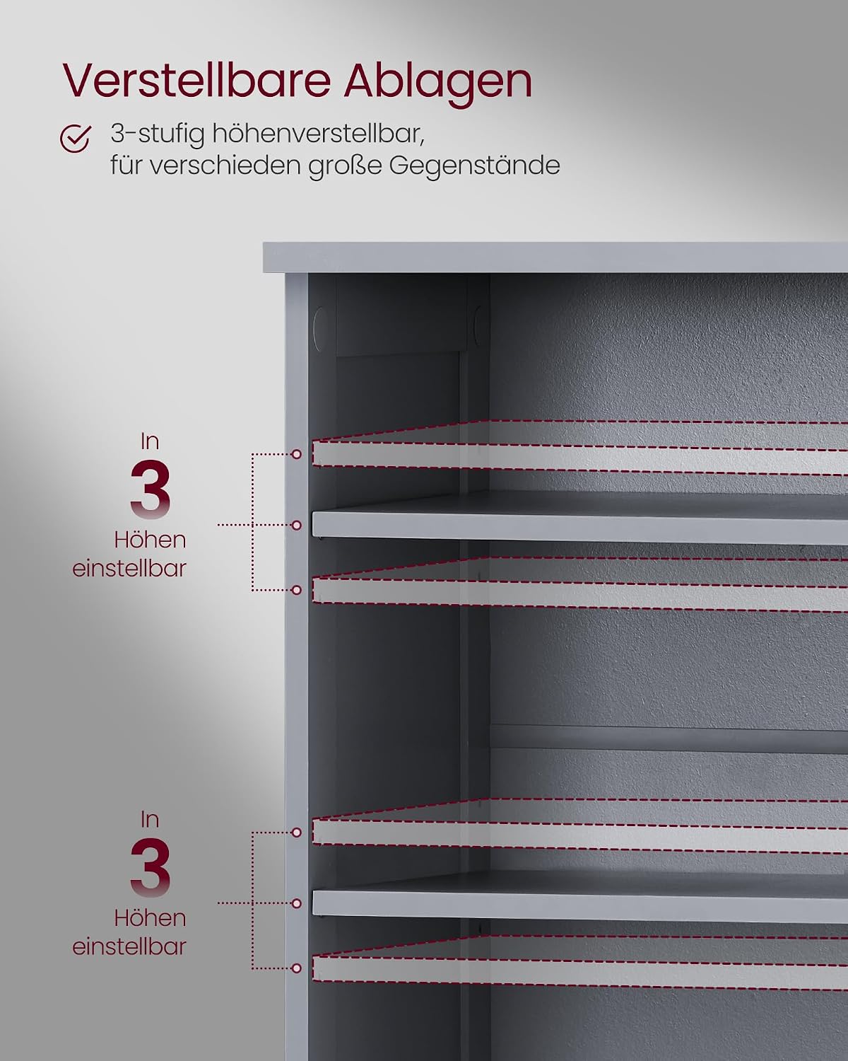 Waschbeckenunterschrank Badschrank 90x30x60 cm Taubengrau von Songmics