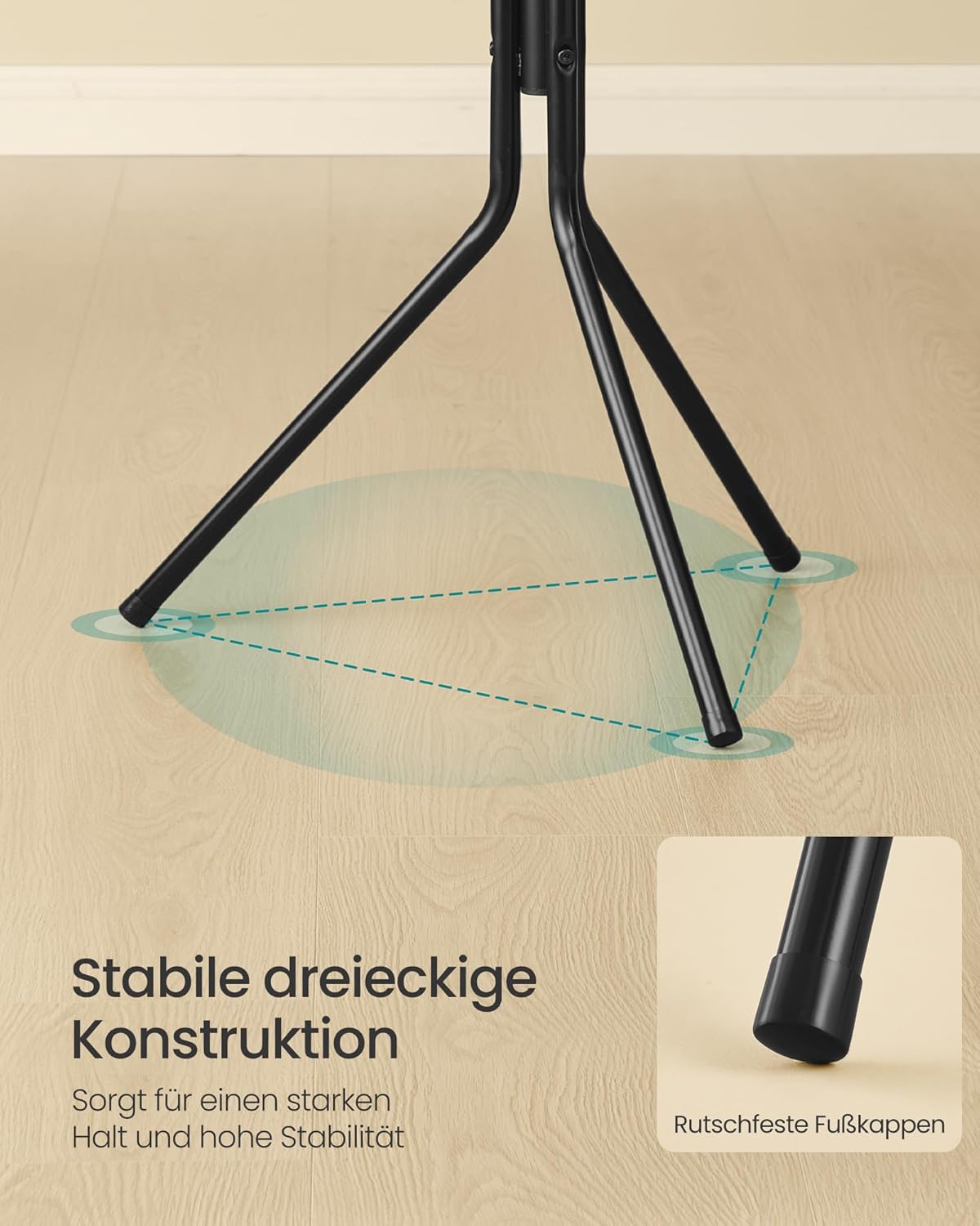 Kleiderständer 16 Haken 48x43x175 cm Tintenschwarz von Songmics