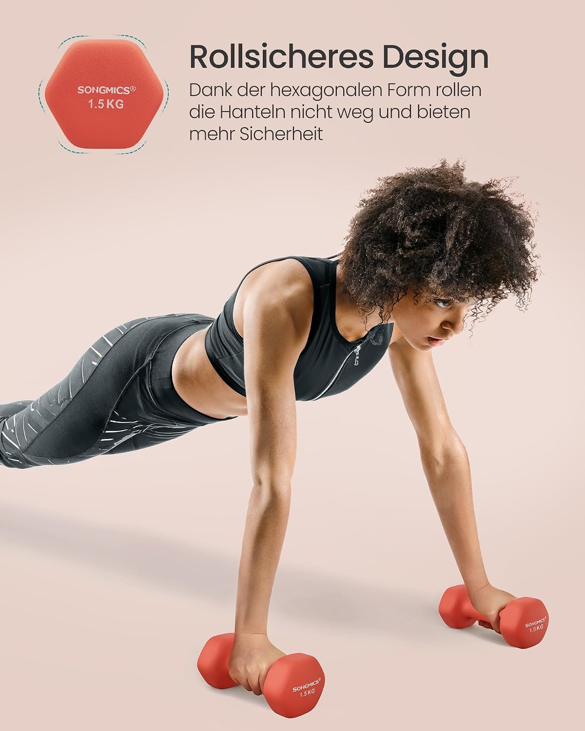 Hantelset 6-teilig Kurzhanteln 1-2 kg mit Ständer von Songmics